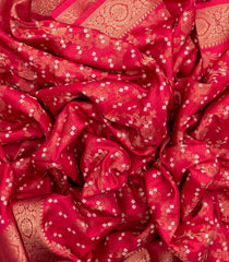 Red Woven Synthetic Dola Silk Saree With Floral Motifs-BL4647