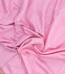 Baby Pink Handloom Maheswari Silk Cotton Saree With Contrast Border-SC4965