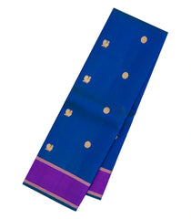 Blue Handloom Kanchipuram Silk Saree With Zari Buttas-KA15266
