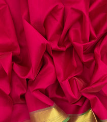 Hot Pink Handloom Silk Cotton Saree With Contrast Pallu-SC3714