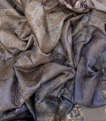 Lavender Woven Art Dola Silk Saree With Brocade & Printed Floral Motifs-BL4205