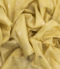 Yellow Woven Synthetic Supernet Saree With Floral Motifs-BL4237