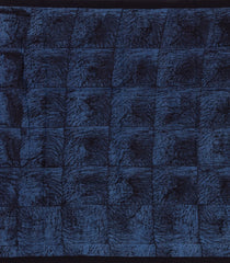 Blue Printed Jaipur Cotton Saree With Contrast Border-JC1830
