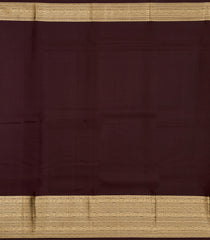 Dark Brown Woven Pure Silk Saree With Zari Buttas-EC2578