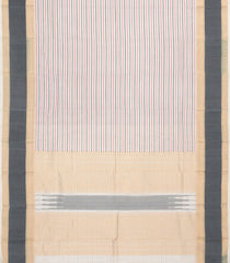 Off White Handloom Kanchi Cotton Saree With Beldari Stripes-KC1561