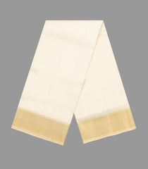 Cream Handloom Pure Silk 9 Yards Dhoti With 5 Yards Angavasthram-CD1562