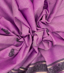 Candy Pink Handloom Silk Cotton Saree With Yazhi Buttas-SC3362