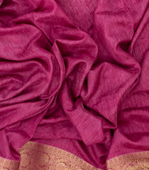 BubbleGum Pink Woven Synthetic Dola Silk Saree With Floral Motifs In Zari Border-BL4429