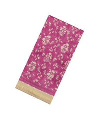 Chesnutt Pink Printed Tussar Silk Saree With Floral Motifs-TU3622