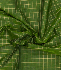 Leaf Green Handloom Silk Cotton Saree With Zari Checks-SC4796