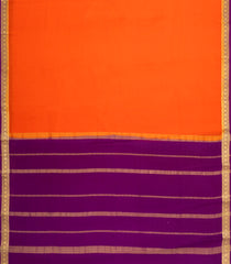 Orange Woven Mysore Silk Saree With Contrast Zari Border-MS3816