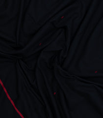 Black Handloom Bengal Cotton Saree With Buttas & Contrast Border-BG1974