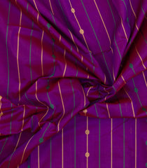 Purple Handloom Kanchi Cotton Saree With Silk Border-KC1821