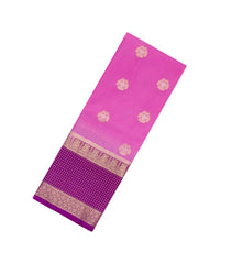 Pink Woven Blended Viscose Saree With Zari Buttas-BL6095