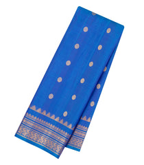 Blue Handloom Gadwal Silk Saree With Buttas & Zari Border -GA0451