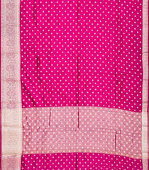 Magenta Woven Art Tussar Silk Saree With Floral Motifs-BL4624