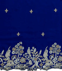 Blue Woven Synthetic Blended Saree With Embroidered Motifs-EN1991