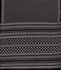 Black Woven Jaipur Cotton Saree With Printed Triangle Motifs-JC1429