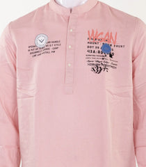 Pink short kurta with modern print-EW1096