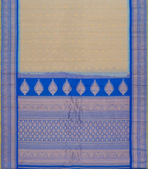Taupe Handloom Gadwal SICO Saree With Cotton Body & Silk Border-GA0387