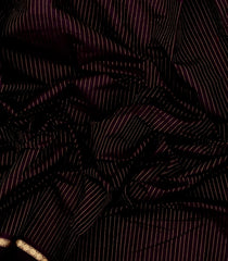 Dark Maroon Handloom Kanchi Cotton Saree With Zari Stripes-KC1755