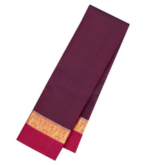Maroon Handloom Kanchipuram Silk Saree With Contrast Border-KA16314