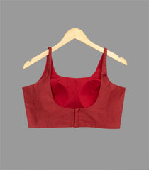 Maroon Sleeveless Princess Cut Blouse-RB5137