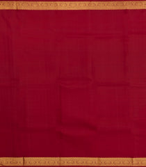 Orange Handloom Korvai Kanchipuram Silk Saree With Kamalam Motifs-KA15500