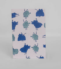 White 9 X 6 Inch Bagru Dabu Block Printed 96 Page Handmade Notebook-ACS1021