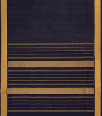 Black Handloom Silk Cotton Saree With Zari Border-SC4491