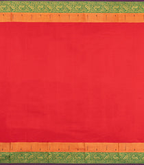 Cream Handloom Korvai Kanchipuram Silk Saree With Double Korvai Border-KA15739