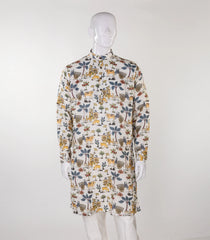 Natural Mid Length Kurta with Van tara print -EW1098