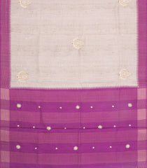 Taupe Woven Art Dupion Silk Saree With Embroidered Motifs-BL6112