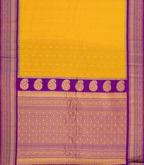 Yellow Handloom Gadwal SICO Saree With Cotton Body & Silk Border-GA0382