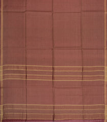 Brown Woven Tussar Silk Saree With Wave Motifs & Zari Border-TU3538
