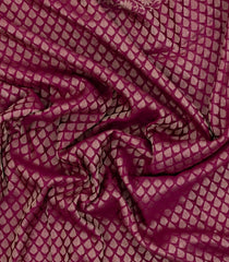 Burgundy Woven Mysore Silk Saree With Bird Vine Motifs-MS3350