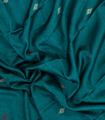 Teal Printed Blended Erode Cotton Saree With Zari Border-SY0459