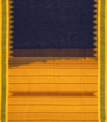 Navy Blue Handloom Rasipuram Cotton Saree With Temple Border-RA2664