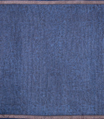 Indigo Printed Chanderi Cotton Saree With Floral Motifs & Sequin Work-CC1425