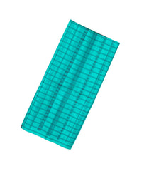 Turquoise Handloom Kora Soft Silk Saree With Stripes & Checks-SO4149