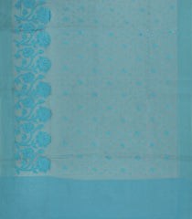Turquoise Woven Synthetic Tissue Saree With Floral Vine Motifs-BL4914