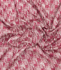 Peach Printed Chanderi Cotton Saree With Floral Motifs-CC1438