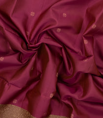 Dusty Pink Handloom Soft Silk Saree With Floral Buttas & Contrast Border-SO4561