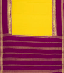 Yellow Woven Mysore Silk Saree With Contrast Magenta Border-MS3241
