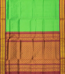 Mint Green Handloom 9 Yards Korvai Silk Cotton Saree With Contrast Border-SC3790