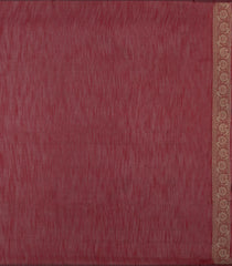 Maroon Woven Art Linen Saree With Leafy Motifs-BL5641