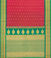 Red Handloom Gadwal SICO Saree With Cotton Body & Silk Border-GA0392