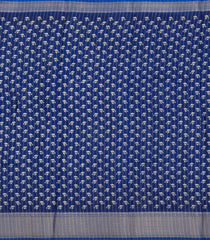 Dark Blue Printed Synthetic Dola Silk Saree With Motifs & Zari Stripes-SY0430