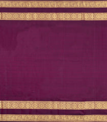 Dark Burgundy Handloom Kanchipuram Silk Saree With Annam Buttas-KA16323