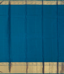Hot Pink Handloom Korvai Kanchipuram Silk Saree With Buttas & Blue Border-KA13161